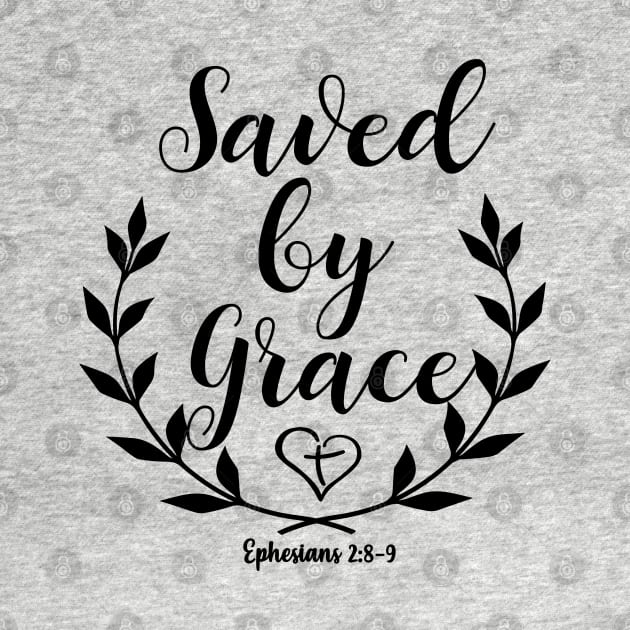 Ephesians 2:8-9 Saved by Grace Bible Verse by alltheprints